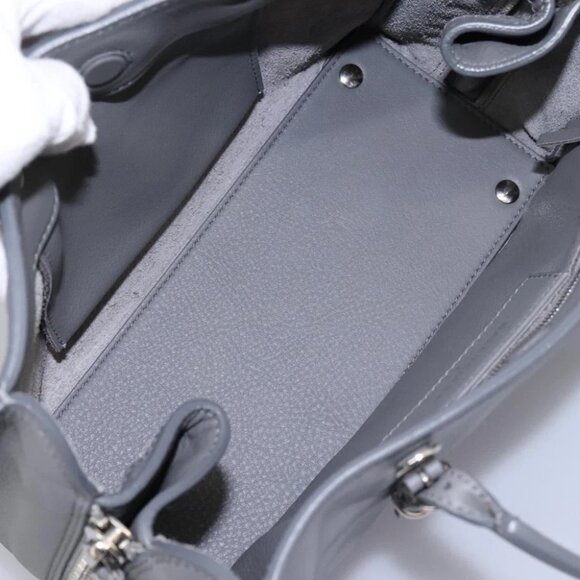 BALENCIAGA Paper Mini Hand Bag Leather Gray 370926 Auth PP323AM - Picture 11 of 16